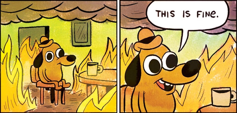 Illustration for article titled The 'This Is Fine' Dog Is Now a Stuffed Animal You Can Buy